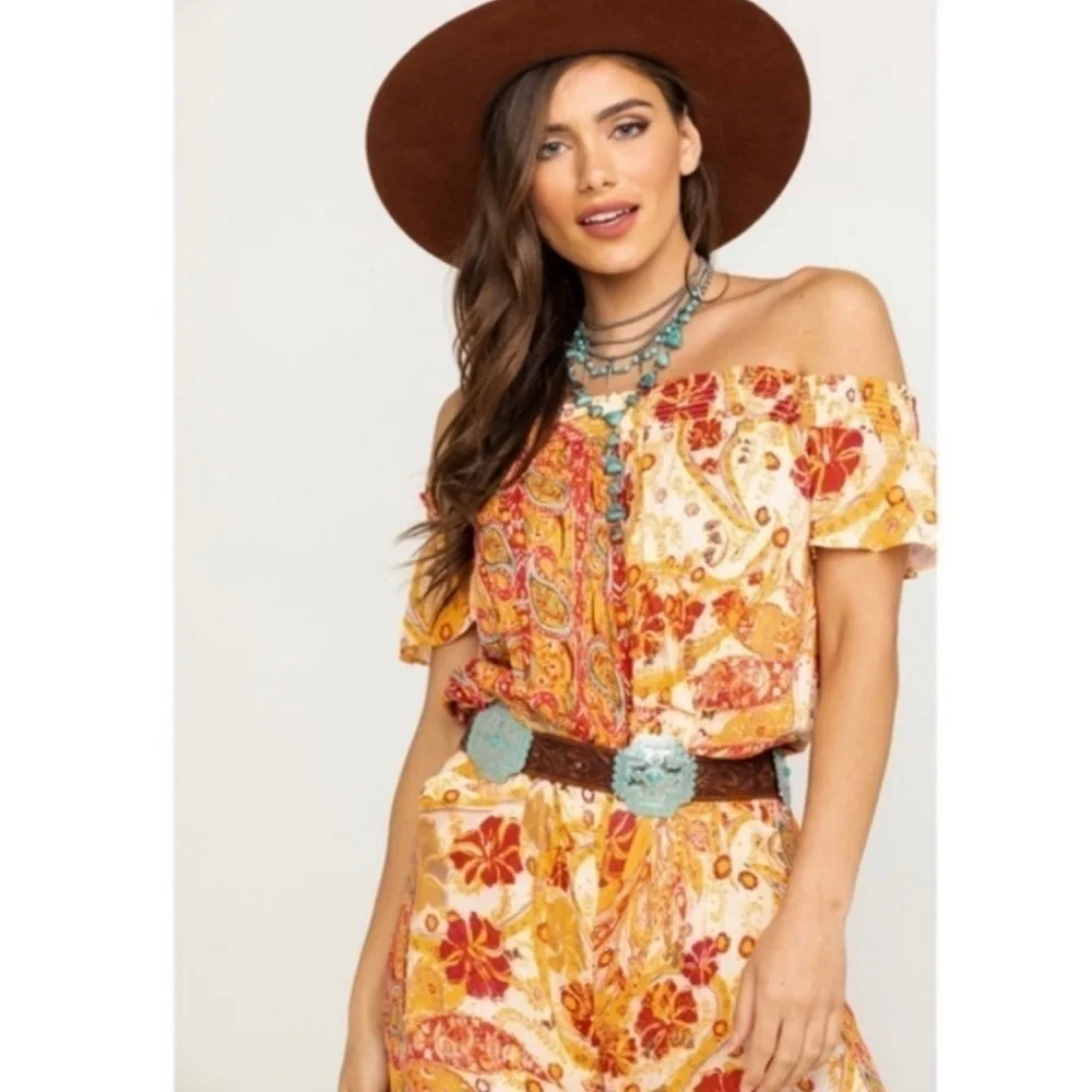 Free People Carmen off shoulder jumpsuit - Picture 2 of 13